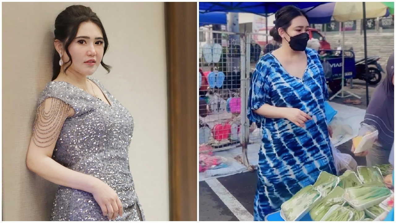 Biasa glamor di panggung, 9 potret Via Vallen dasteran ke pasar ini kesederhanaannya bikin salut
