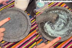 Tak perlu direndam lama, ini cara cepat cuci ulekan batu baru biar steril dan siap pakai