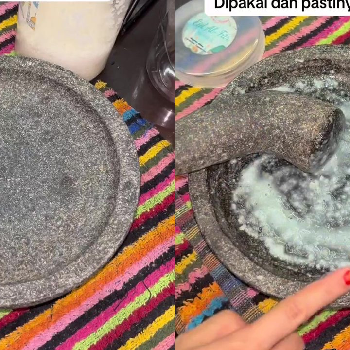 Tak perlu direndam lama, ini cara cepat cuci ulekan batu baru biar steril dan siap pakai