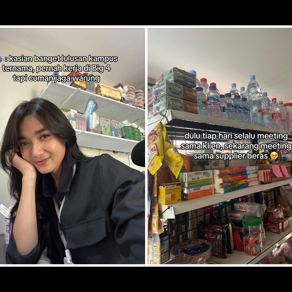 Sukses tak selalu kerja kantoran, eks karyawan perusahaan Big 4 ini bangga kini buka warung kelontong