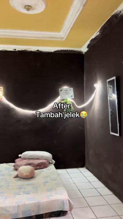Punya kamar warna hijau miskin, wanita ini ngide makeover ruangannya, hasilnya malah jadi horor