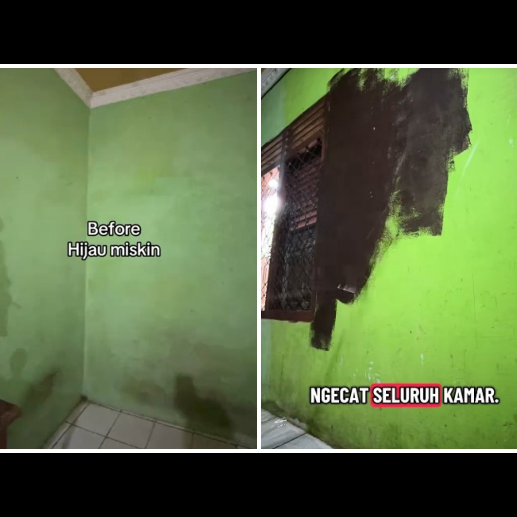 Punya kamar warna hijau miskin, wanita ini ngide makeover ruangannya, hasilnya malah jadi horor