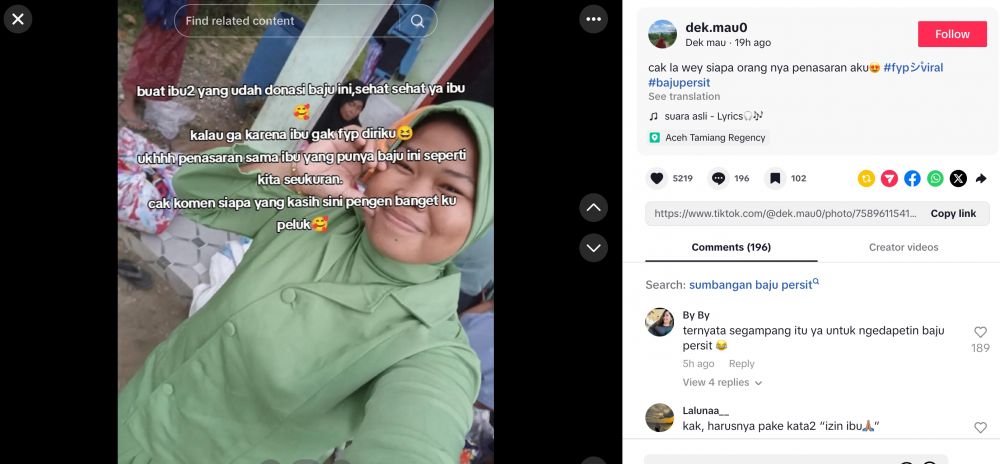 Korban banjir Aceh temukan baju Persit lengkap di tumpukan donasi, langsung "menyala" saat dicoba!