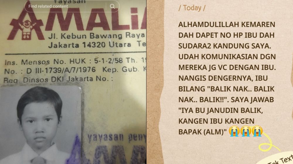 Terpisah 32 tahun pasca terbawa kereta sejak usia 7 tahun, Zainuddin temukan ibu kandung berkat medsos