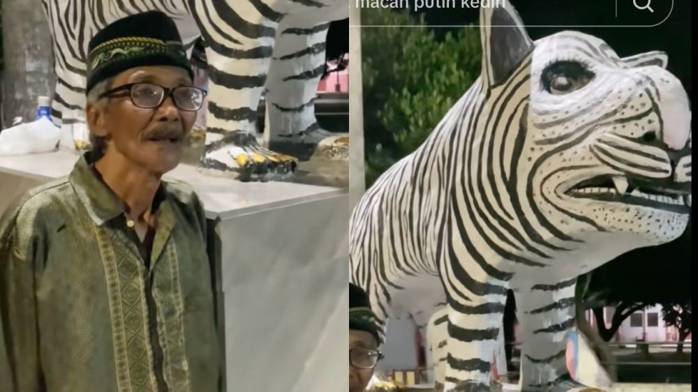 Berkah patung macan putih Balongjeruk Kediri: Dari kontroversi viral hingga jadi spot car free day