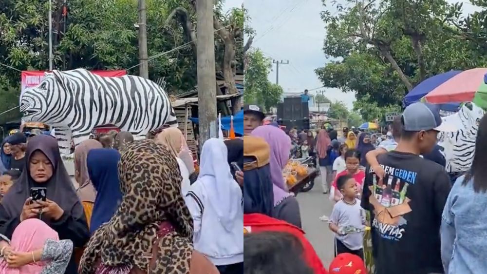 Berkah patung macan putih Balongjeruk Kediri: Dari kontroversi viral hingga jadi spot car free day