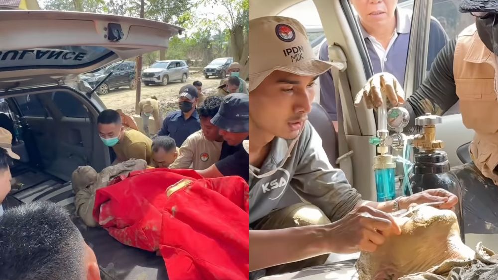 Detik-detik Praja IPDN temukan warga Aceh Tamiang tergeletak lemah di lumpur, gerak cepat bahu-membahu