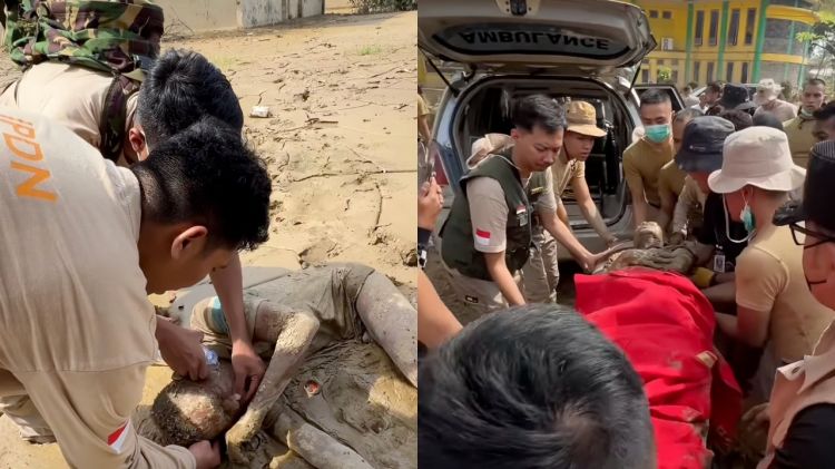 Detik-detik Praja IPDN temukan warga Aceh Tamiang tergeletak lemah di lumpur, gerak cepat bahu-membahu