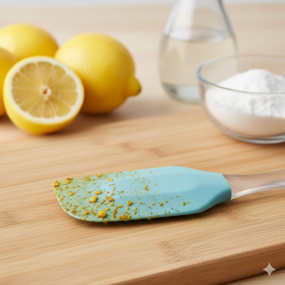 Trik ampuh hilangkan noda kuning pada spatula silikon dengan bahan dapur
