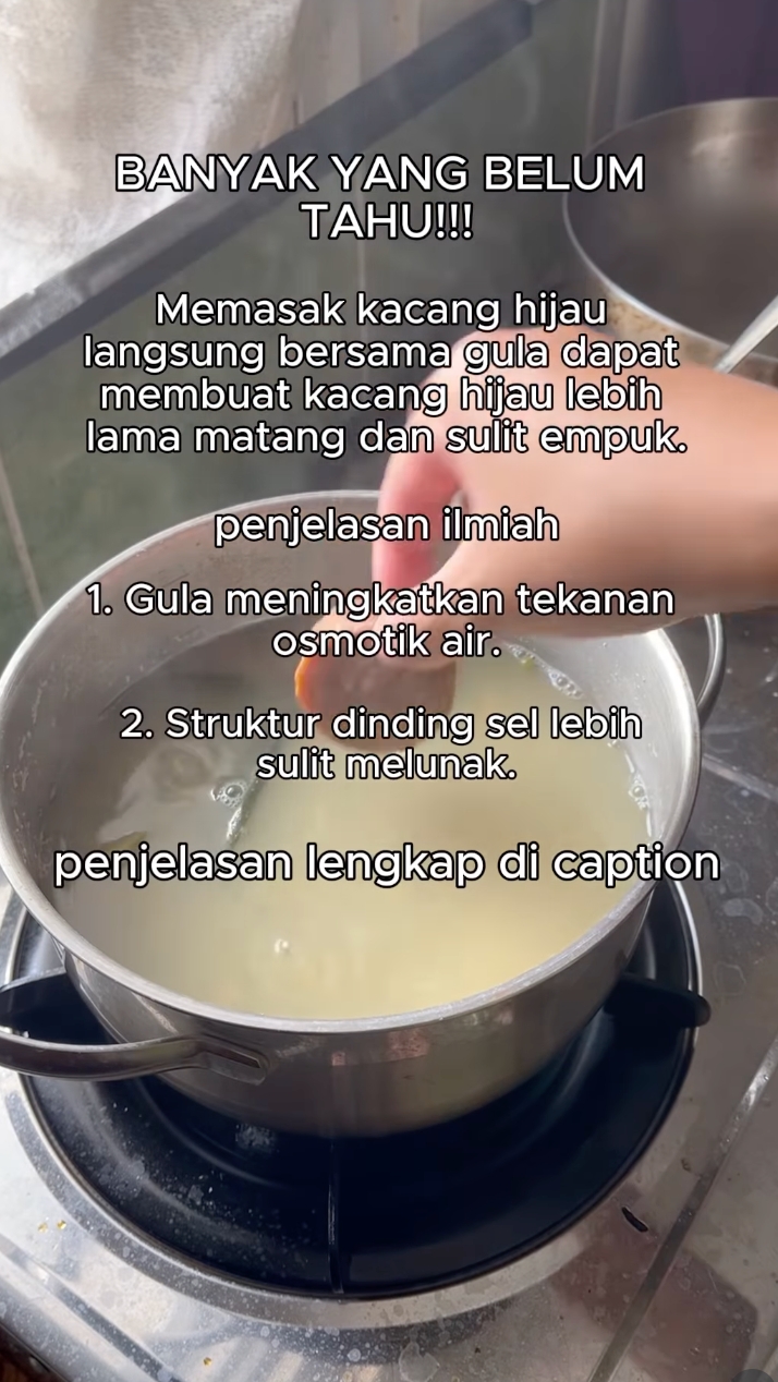 Jangan asal cemplungin gula, ini cara masak kacang hijau cepat empuk dan hemat gas