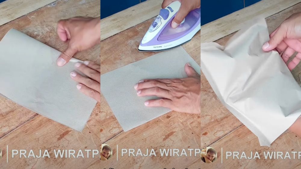 Trik merekatkan kertas minyak tanpa lem untuk bungkus gorengan, dijamin anti bocor