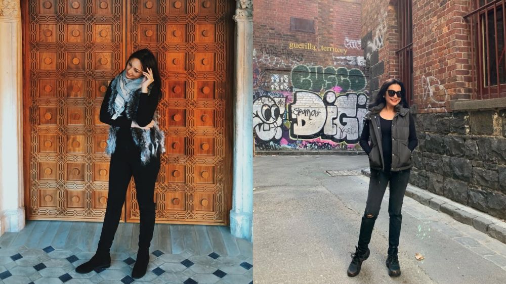 Sahabat sejati bertahun-tahun, 5 potret adu gaya Tata Cahyani dan pesinetron Nunu Datau