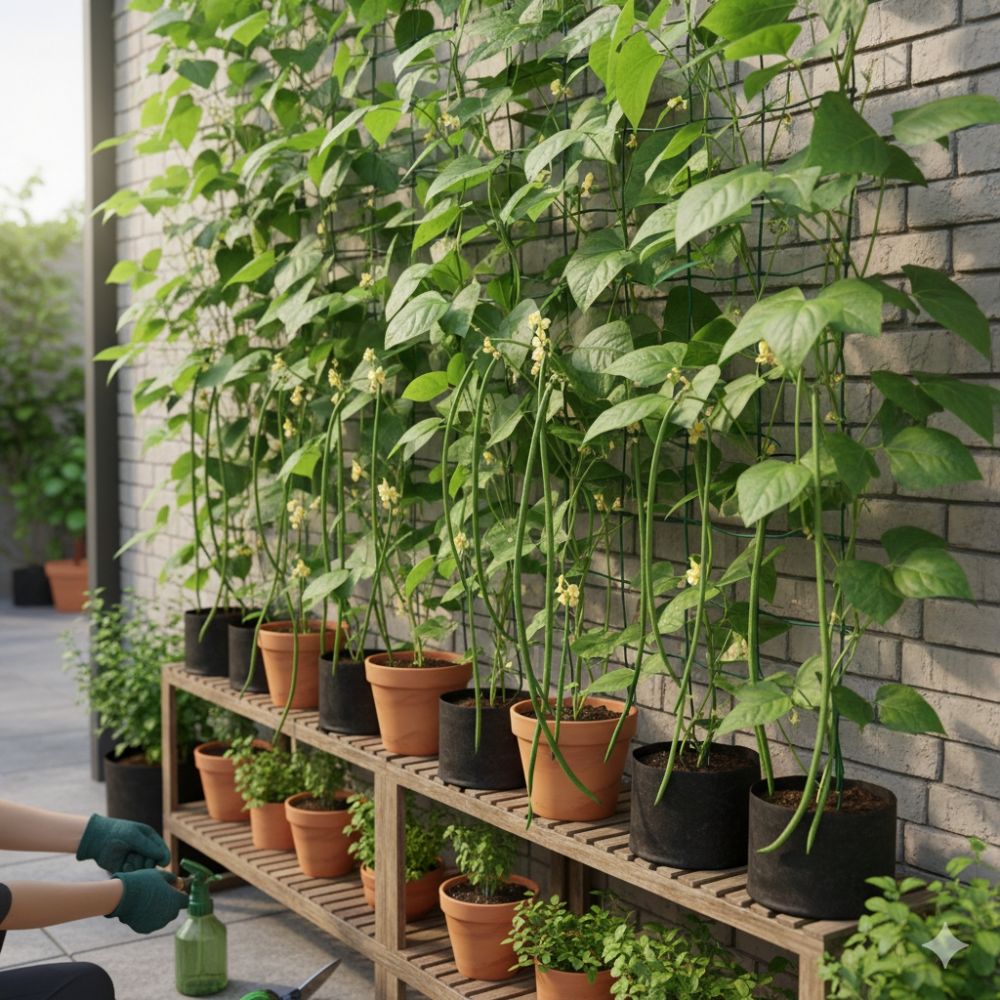 Hemat lahan! Cara menanam kacang panjang vertikal di tembok untuk pemula