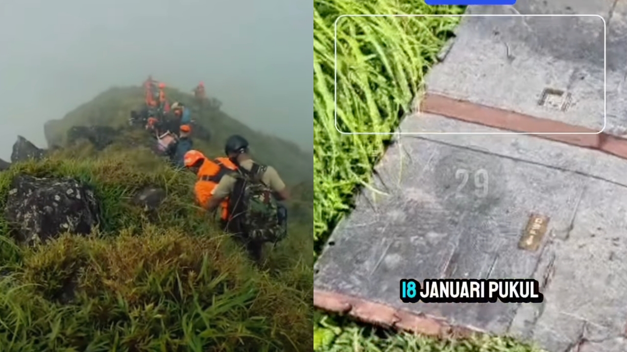 11 Potret penemuan puing-puing pesawat ATR 42-500 di Lereng Selatan Gunung Bulusaraung Sulsel