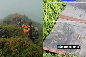 11 Potret penemuan puing-puing pesawat ATR 42-500 di Lereng Selatan Gunung Bulusaraung Sulsel