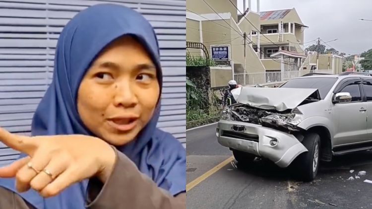 Penjelasan istri polisi relakan Fortuner ringsek menahan truk mundur demi selamatkan pengendara lain