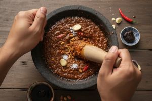 Cara membuat bumbu lotis kacang yang enak dan tidak cepat encer