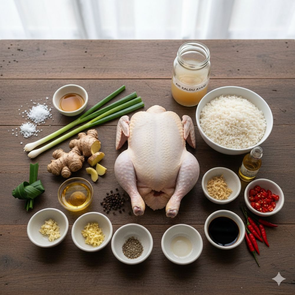 Cara membuat nasi hainan ayam kampung gurih hanya pakai magic com