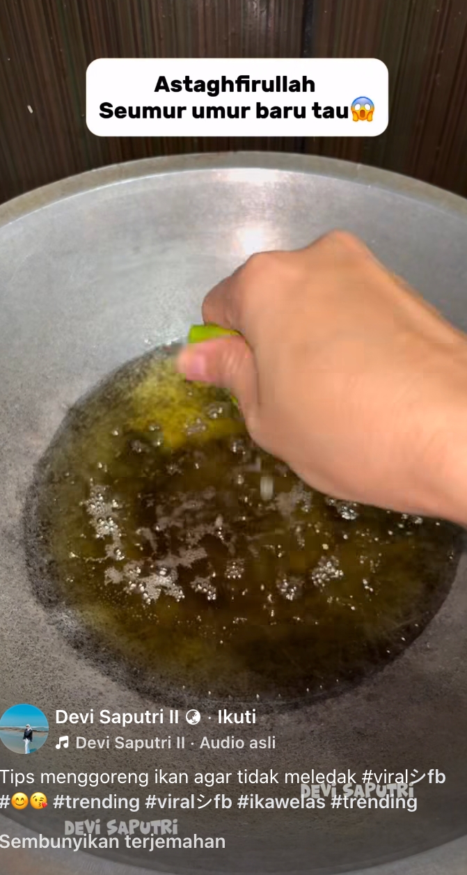 Menggoreng ikan tak lagi lengket dan meledak, wanita ini punya cara andalkan satu jenis buah