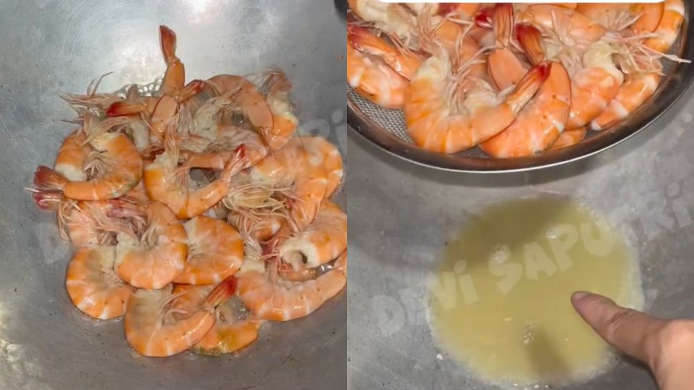 Trik menggoreng udang agar tidak amis dan minyak tetap bersih