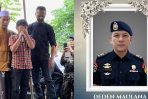 Ketegaran putra Deden Maulana antar ayahanda ke peristirahatan terakhir, azan dengan suara bergetar