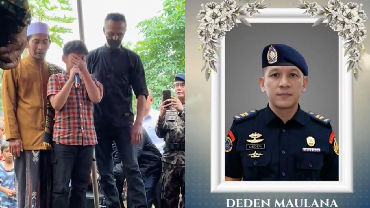Ketegaran putra Deden Maulana antar ayahanda ke peristirahatan terakhir, azan dengan suara bergetar