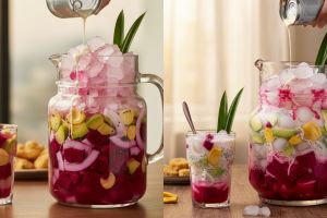Resep es teler buah naga porsi teko, takjil segar untuk buka puasa keluarga