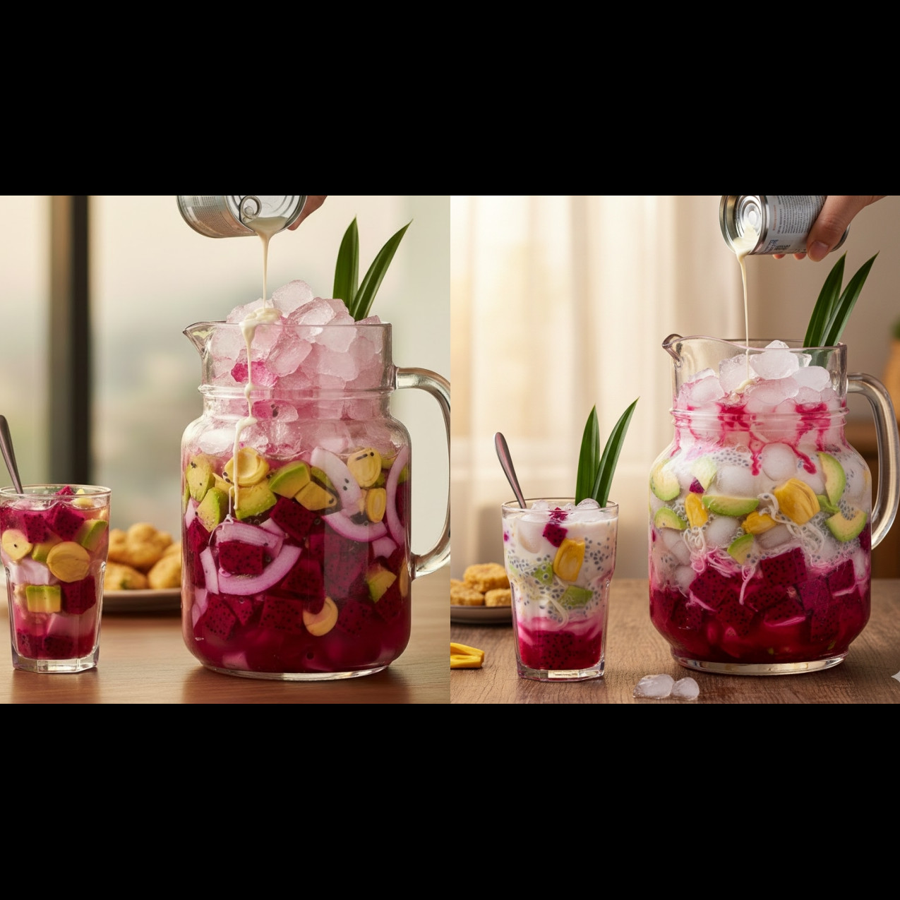 Resep es teler buah naga porsi teko, takjil segar untuk buka puasa keluarga