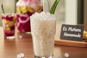 Resep es mutiara homemade, tekstur bening dan kenyal ala penjual minuman kekinian