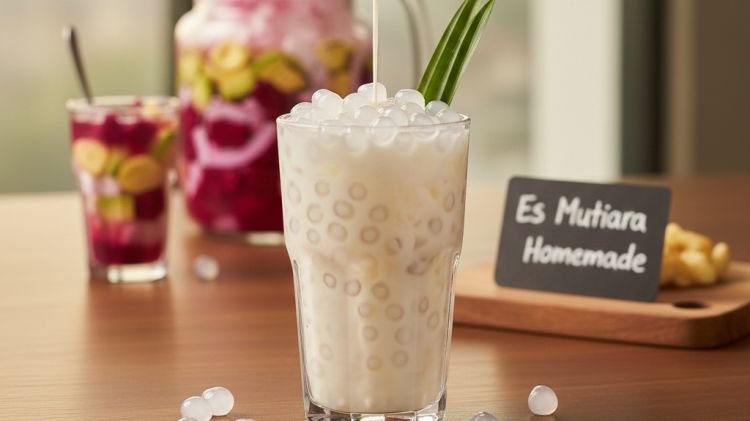 Resep es mutiara homemade, tekstur bening dan kenyal ala penjual minuman kekinian