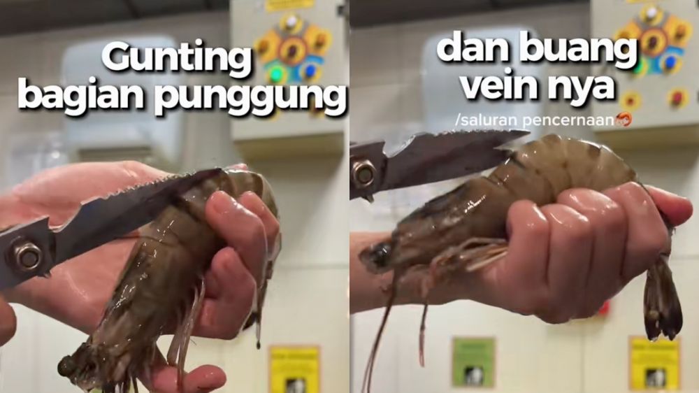Rahasia dapur koki restoran, ini cara bersihkan udang tanpa merusak dagingnya