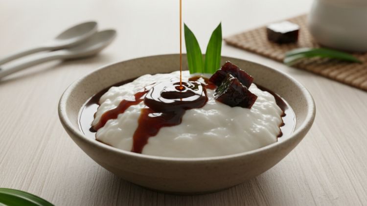Cara membuat bubur sumsum tanpa santan yang gurih, cukup pakai susu cair dan tepung beras