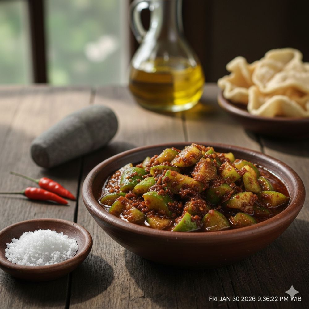 Resep rujak timun terasi bakar yang nendang, rahasia camilan segar saat cuaca panas