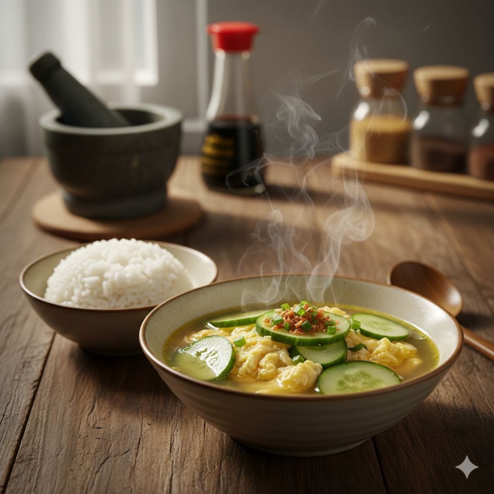 Resep timun masak telur low budget, menu sahur simpel cuma 10 menit