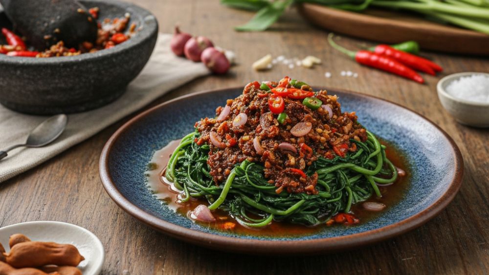 Resep kangkung brambang asem simpel, menu tanggal tua yang bikin nagih