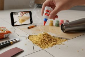 Cara unik memperbaiki lantai keramik pecah pakai mi instan, hasilnya kokoh tanpa semen