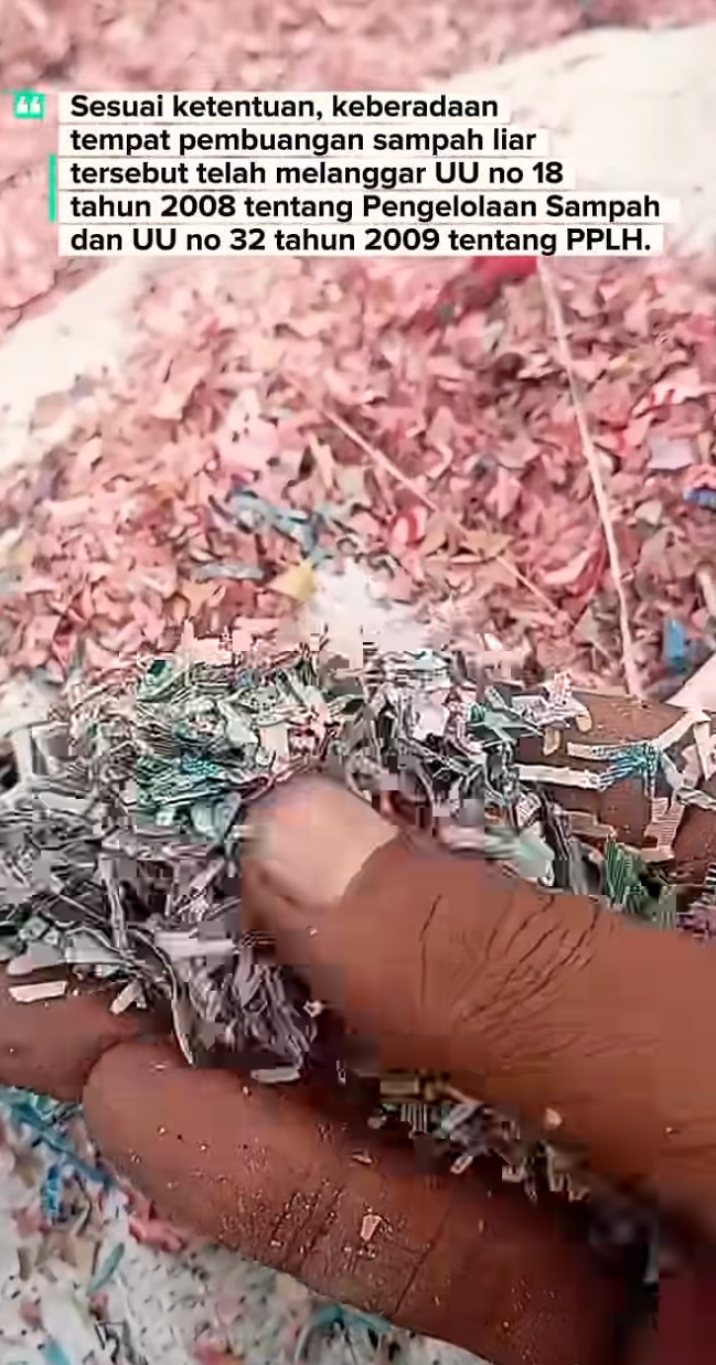 5 Potret limbah mirip cacahan uang Rp50-Rp100 ribu ditemukan di TPS liar Bekasi