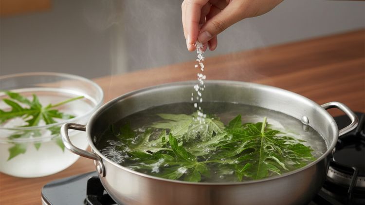 Cara menghilangkan pahit daun pepaya paling ampuh untuk lalapan dan tumisan, warnanya juga segar hijau