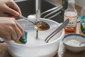 Ramuan pembersih sendok berkarat, campurannya pakai sitrun dan baking soda