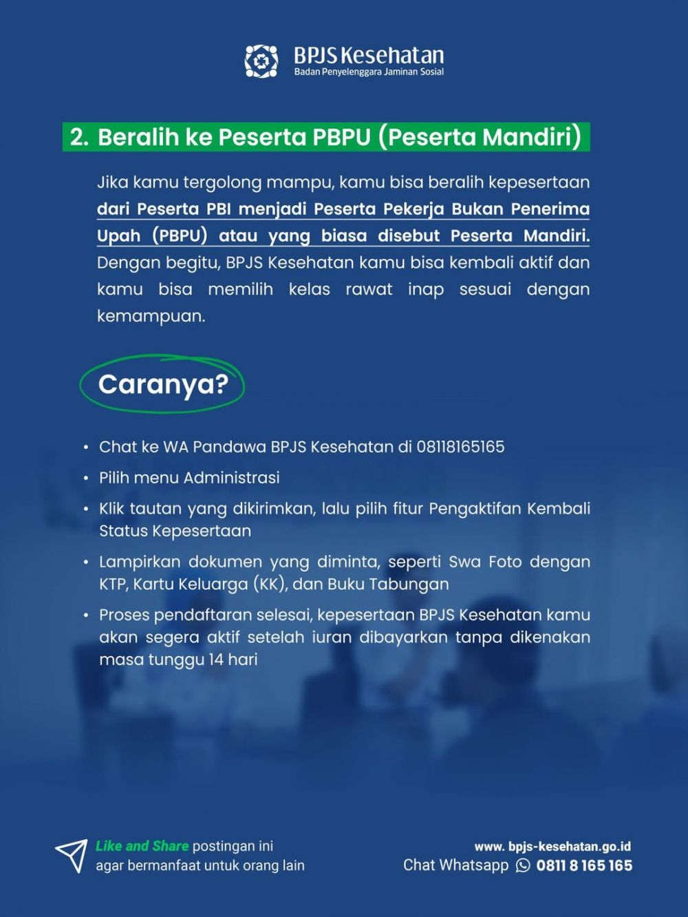 cara mengaktifkan bpjs pbi Instagram @bpjskesehatan_ri