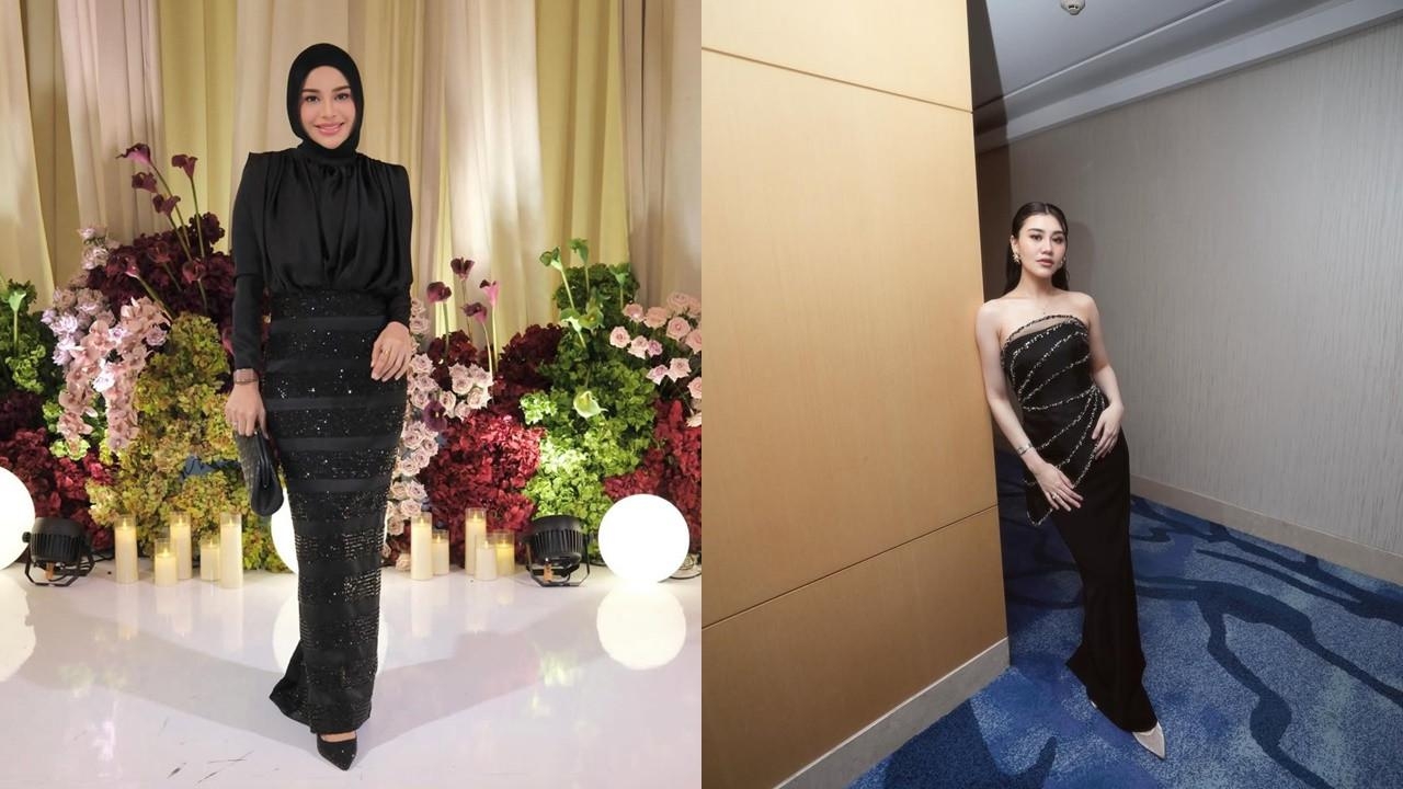 5 Detail adu gaya gaun Aaliyah Massaid dan Aurel Hermansyah, kompak tampil serba hitam