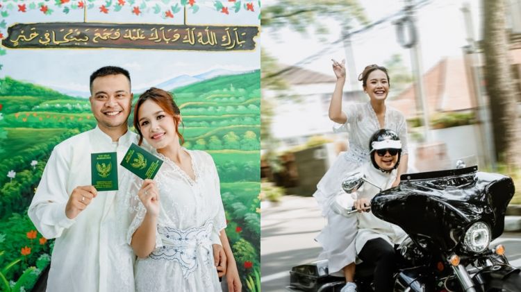 Inspirasi nikah di KUA 2026, 11 potret gaya unik Reza SMASH menikahi Santi Febrianti di Bandung