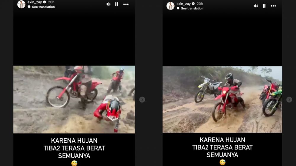 Detik-detik Judika terjebak banjir saat offroad trail di Hambalang, pilih tinggalkan motor