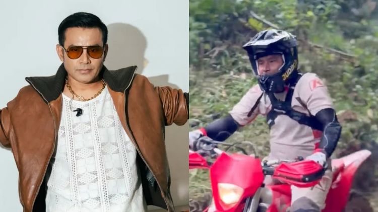 Detik-detik Judika terjebak banjir saat offroad trail di Hambalang, pilih tinggalkan motor