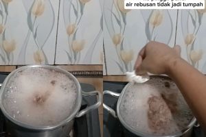 Cara mengatasi air rebusan meluber dengan trik minyak goreng