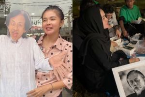 7 Potret Karina Ranau sahur pertama di makam Epy Kusnandar, merasa bareng-bareng