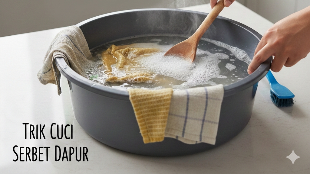 Cara membersihkan serbet dapur paling ampuh, ampas minyak hilang, bau apek lenyap