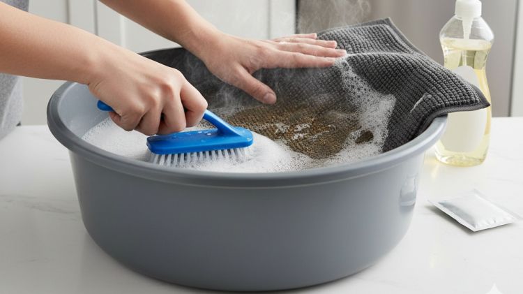 Cara praktis cuci keset bau dan berjamur, cuma butuh 3 bahan di rak dapur kamu