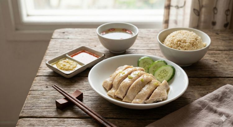 Resep ayam hainan halal, menu buka puasa sehat yang lembut dan menenangkan