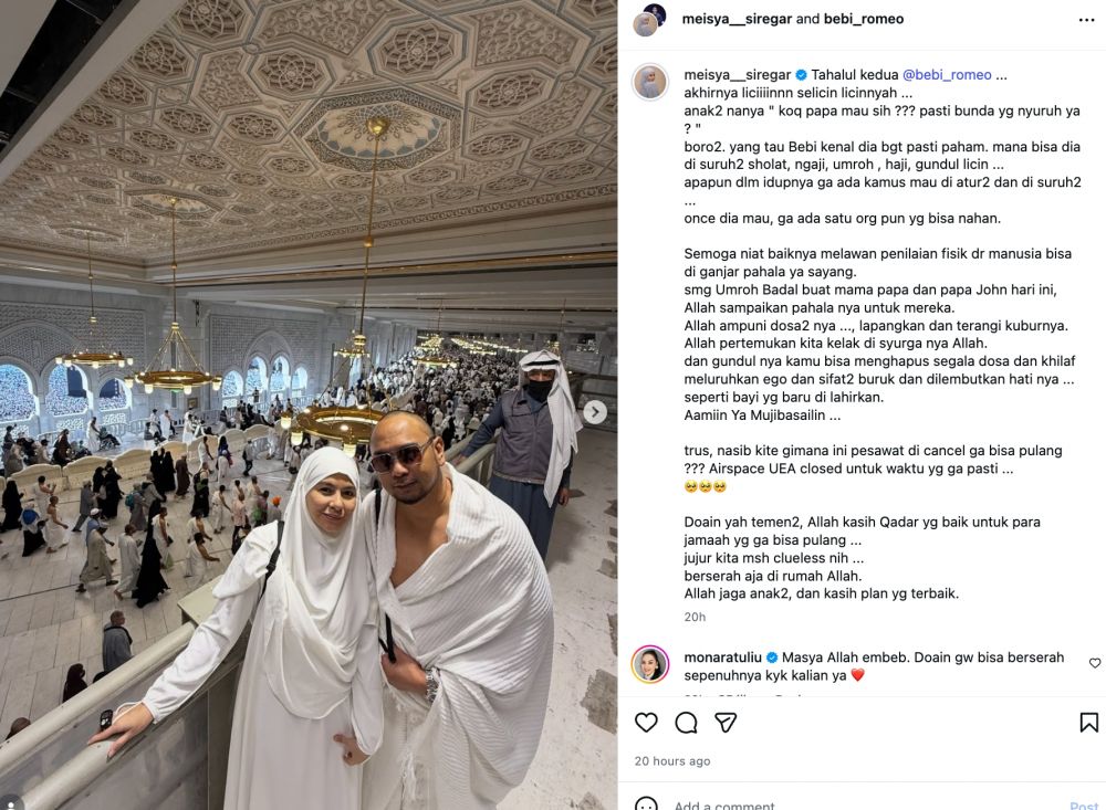 Meisya Siregar Nyaris Batal Pulang Umrah Instagram/@meisya__siregar